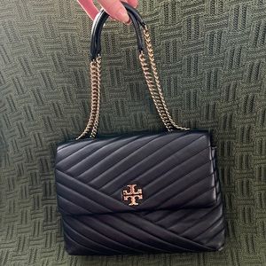 Tory Burch Kira Chevron convertible shoulder bag in black